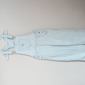 Levi's Denim Overalls Bibs Loose Fit Wide Leg Light Wash Women's Size Med
